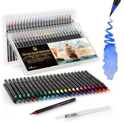 48 color customized  Drawing Marker Watercolor Calligraphy Water Color soft lettering brush pen