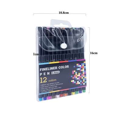 12 color fineliner 0.4mm color set of drawing liner brush pen art marker sketch felt tip fine point pen