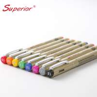 Superior fineliner drawing pen japan brush nylon tip 12 colors